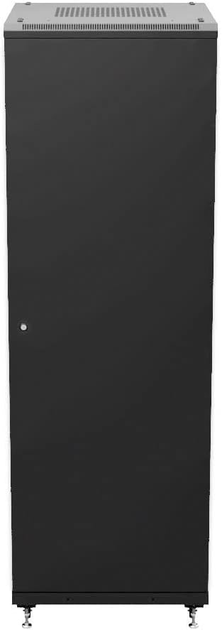 NavePoint 37U Network Cabinet - 19' AV Cabinet for Home, Studio, or Office IT Equipment Rack Enclosure, 28' Deep with Casters, Cooling Vents, Lockable Door & (4) 450mm Shelves - Assembled, Black