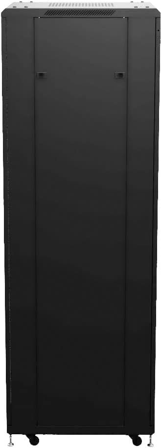 NavePoint 42U Network Cabinet - 19' AV Cabinet for Home, Studio, or Office IT Equipment Rack Enclosure, 28' Deep with Casters, Cooling Vents, Lockable Door & (4) 450mm Shelves - Assembled, Black