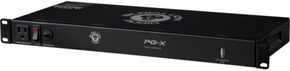Black Lion Audio PG-X 9-Outlet Power Conditioner (1 RU) Bundle with 2X Comprehensive Cable PWC-BK-3 Molded Power Cable, Black
