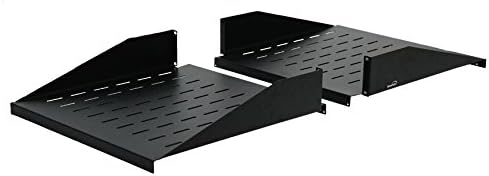 NavePoint 19 Inch Center Weight Relay Rack Mount Data Networking Shelf Steel 2U 38 Inch Depth Deep