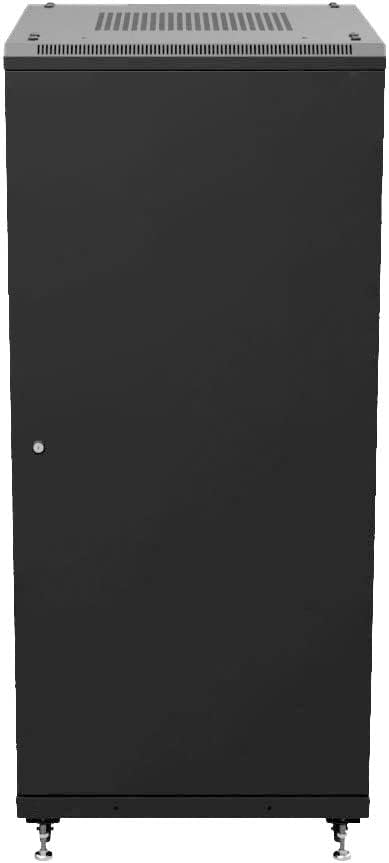 NavePoint 27U Network Cabinet - 19' AV Cabinet for Home, Studio, or Office IT Equipment Rack Enclosure, 28' Deep with Casters, Cooling Vents, Lockable Door & (4) 450mm Shelves - Assembled, Black