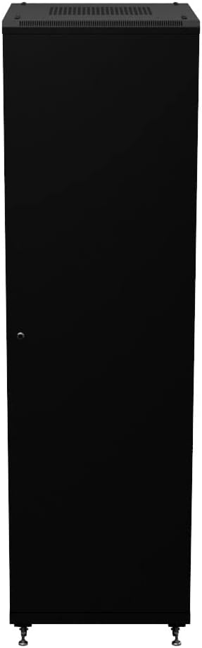NavePoint 42U Network Cabinet - 19' AV Cabinet for Home, Studio, or Office IT Equipment Rack Enclosure, 28' Deep with Casters, Cooling Vents, Lockable Door & (4) 450mm Shelves - Assembled, Black