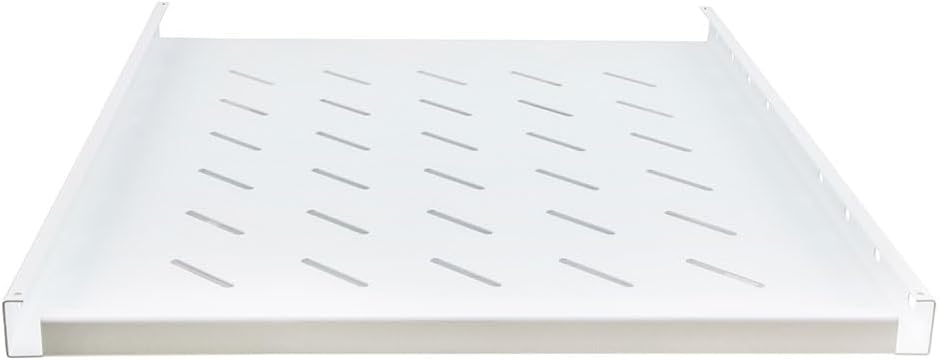 NavePoint 1U Rack Shelf for 4 Post Server Rack Network Cabinets – Fixed Rack Mount Shelf 550mm (21.6') Deep, White, Pre-Assembled – Compatible with 19 Inch Standard Equipment