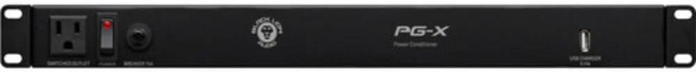 Black Lion Audio PG-X 9-Outlet Power Conditioner (1 RU) Bundle with 2X Comprehensive Cable PWC-BK-3 Molded Power Cable, Black