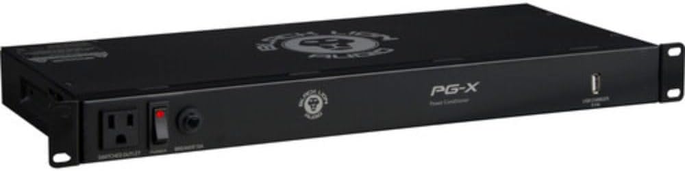 Black Lion Audio PG-X 9-Outlet Power Conditioner (1 RU) Bundle with 2X Comprehensive Cable PWC-BK-3 Molded Power Cable, Black