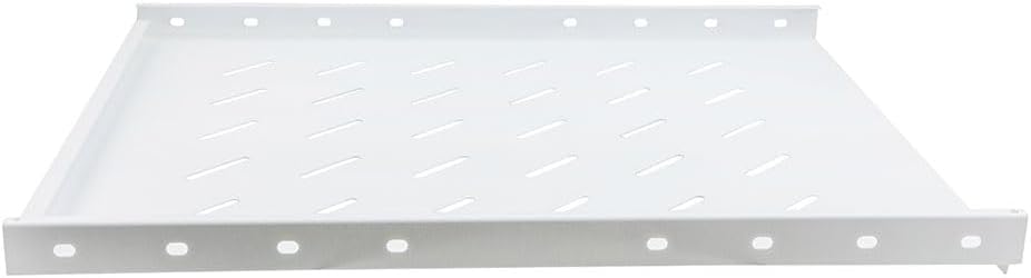 NavePoint 1U Rack Shelf for 4 Post Server Rack Network Cabinets – Fixed Rack Mount Shelf 550mm (21.6') Deep, White, Pre-Assembled – Compatible with 19 Inch Standard Equipment