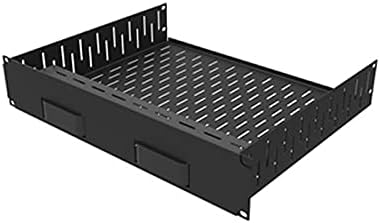 Penn Elcom 2U Vented Rack Shelf & Magnetic Faceplate Compatible with 2 x Apple TV Gen 4 / 4K R1498/2UK-ATV2