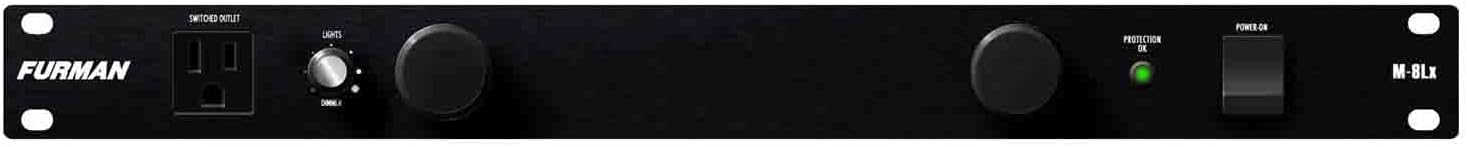 Furman M-8Lx Standard Level Power Conditioning, 15 Amp, 9 Outlets with Wall Wart Spacing, Pullout Lights