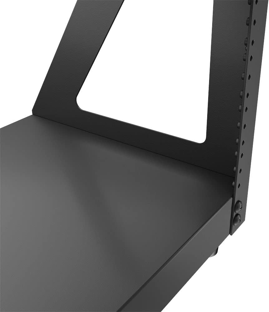 NavePoint 8U 2 Post Server Rack for 19 Inch Equipment, Freestanding Desktop Rack for AV, Networking, Data & IT Devices, Heavy Duty 2-Post Rack 8U 660lbs Weight Capacity, Black