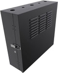 NavePoint 4U Vertical Server Rack Enclosure, Low Profile, 15.7' Deep, Max Weight Capacity 132 lbs - 4U Network Cabinet Vertical Wall Mount, Perforated, Black
