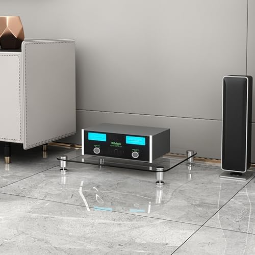 Corner AV Rack Stand - Compact Audio Equipment Media Cabinet, Stereo Shelf for Home Theater, Small AV Storage Unit, Stylish Audio Video Furniture