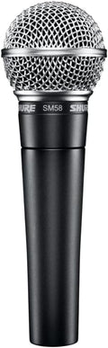 Shure SM58 Professional Dynamic Vocal Microphone with 25-Foot XLR Cable – Cardioid Mic for Live Performance, Studio Recording, Podcasting & Streaming (SM58-CN), Black & Silver
