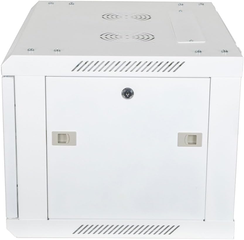 NavePoint 6U Network Cabinet with Glass Door – 6U Wall Mount Server Cabinet White 19' Rack for IT Equipment, AV Devices, Networking Equipment –23' Deep Server Rack Enclosure