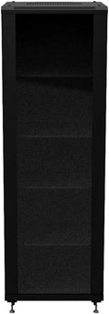 NavePoint 37U Network Cabinet - 19' AV Cabinet for Home, Studio, or Office IT Equipment Rack Enclosure, 28' Deep with Casters, Cooling Vents, Lockable Door & (4) 450mm Shelves - Assembled, Black