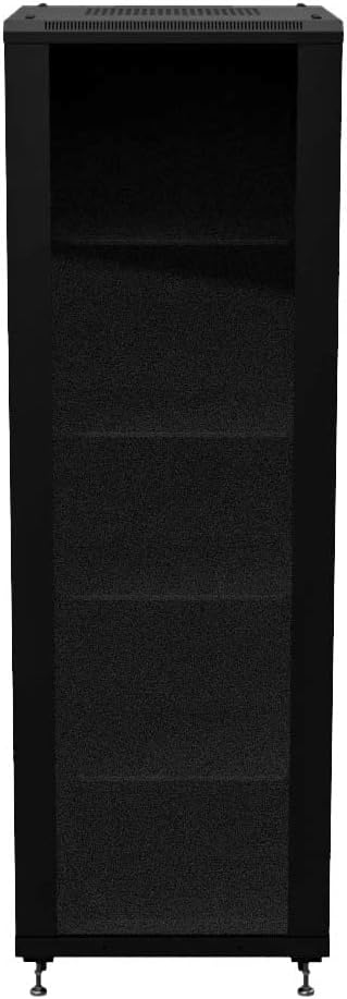 NavePoint 37U Network Cabinet - 19' AV Cabinet for Home, Studio, or Office IT Equipment Rack Enclosure, 28' Deep with Casters, Cooling Vents, Lockable Door & (4) 450mm Shelves - Assembled, Black