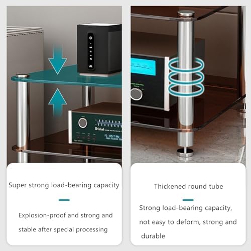 Corner AV Rack for Audio Equipment, Media Cabinet, Stereo Stand, Small Audio-Video Shelving, Home Theater Audio Cabinet, Modern Media Rack, Space-Saving AV Stand