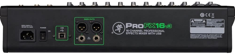 Mackie ProFX16v3 16-Channel Sound Reinforcement Mixer with Built-In FX, Gator Cases G-MIXERBAG-2118 Mixer Bag & Stereo Cable 10' Bundle