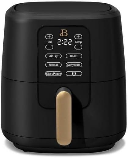 6 Qt Air Fryer With Turbocrisp Technology And Touch-Activated Display, Black By Drew Barrymore, Adjustable Temperature Ranges