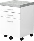 Monarch Specialties I 7051 File Cabinet, Rolling Mobile, Storage Drawers, Printer Stand, Office, Work, Laminate, Grey, White, Contemporary, Modern