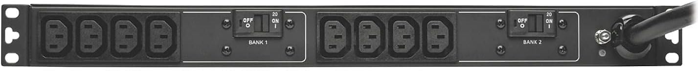 Tripp Lite Basic PDU, 30A, 10 Outlets (C13), 208/240V, L6-30P, 12 ft. Cord, 1U Rack-Mount Power (PDUH30HV)