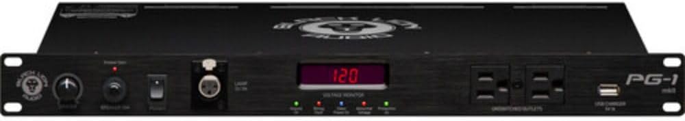 Black Lion Audio PG-1 mkII 10-Outlet Rackmount Power Conditioner (1 RU) Bundle with 2x Comprehensive Cable PWC-BK-3 Molded Power Cable, Black