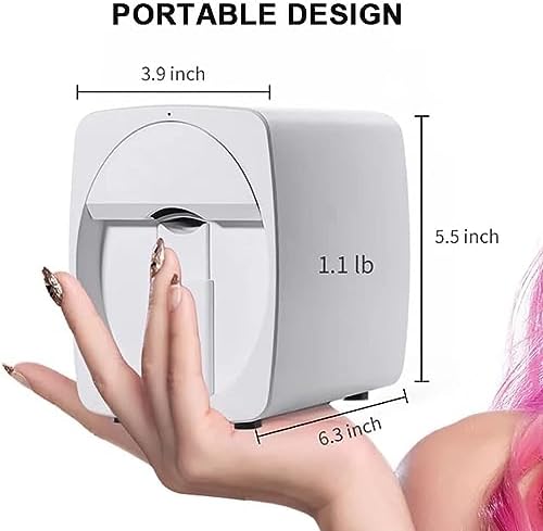 3D Nail Art Printer, Automatic Portable Nail Painting Machine with WiFi/USB/Digital DIY for Kids & Studios, Green Color - Perfect for Creative Nail Designs and Artistry