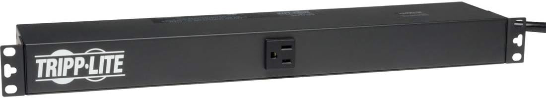 Tripp Lite 13 Outlet Horizontal 1U Rackmount PDU, 15 Amps, 120V, 15ft Cord, Power Strip for Network Server Racks, 15A Circuit Breaker, NEMA 5-15 Outlets & Power Cord, 5-Year Warranty (PDU1215)
