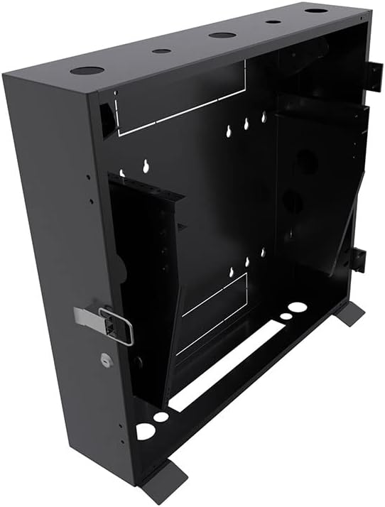 NavePoint 4U Vertical Server Rack Enclosure, Low Profile, 15.7' Deep, Max Weight Capacity 132 lbs - 4U Network Cabinet Vertical Wall Mount, Perforated, Black