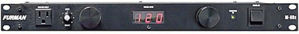 Furman M-8Dx Merit X Series 8 Outlet Power Conditioner & Surge Protector with LED Voltmeter & Dual Lights Plus Hosa 18 Gauge Electrical Extension Cable