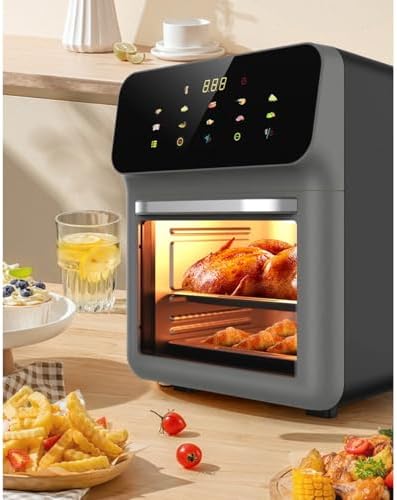 Smart 11-in-1 Air Fryer Toaster Oven Combo, Digital Convection Air Fryer with Grill, Bake, Roast, Reheat, Broil, Dehydrate, Easy Clean Countertop Appliance (White)