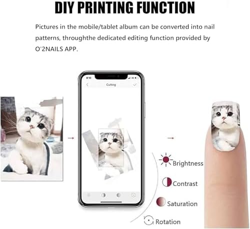 WiFi 3D Nail Printer Machine - DIY Mobile App Control, Digital Design Printer for Home Salon for Girls & Women (Black)