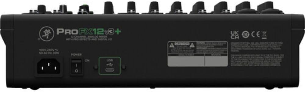Mackie ProFX12v3+ 12-Channel Analog Mixer with Built-In FX, USB Recording, and Bluetooth Bundle with G-MIXERBAG-1515 Padded Nylon Mixer/Equipment Bag and Stereo Breakout Cable 10'