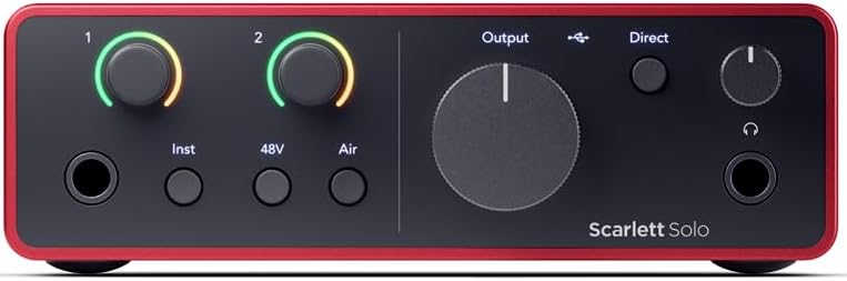 Focusrite Scarlett Solo Studio 4th Gen USB Audio Interface Complete Kit Exclusive Software Bundle with New Designed Eris 3.5 Studio Monitors with Professional Microphone Kit & Recording Headphones