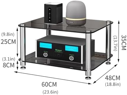 Corner AV Rack for Audio Equipment, Media Cabinet, Stereo Stand, Small Audio-Video Shelving, Home Theater Audio Cabinet, Modern Media Rack, Space-Saving AV Stand