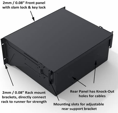 Penn Elcom 6U Tour Grade Rack Mount Drawer Storage for Pro Audio, A/V, IT, DJ - R2293-6UK