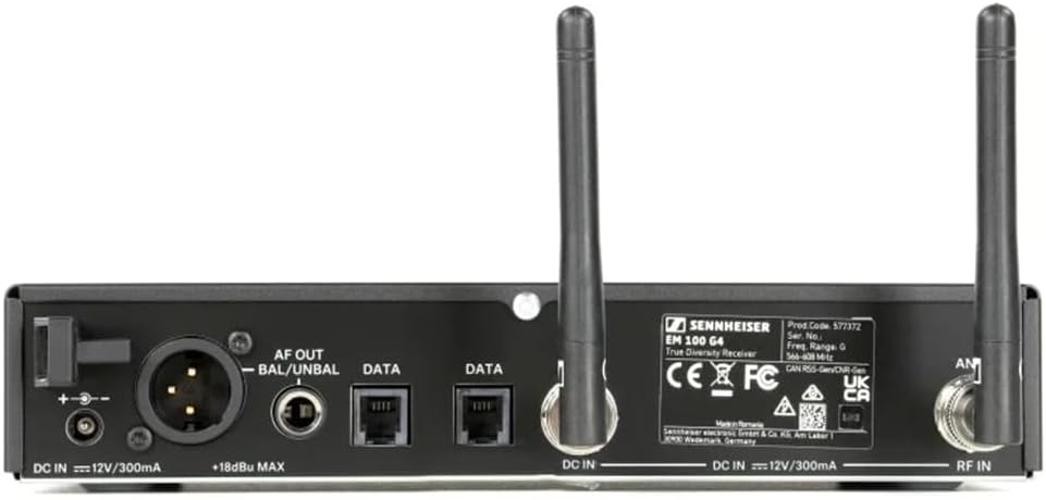Sennheiser Pro Audio Rackmount True Diversity Receiver (509654) Bundle with 10ft Pig Hog XLR Microphone Cable, 4 AA Batteries & Polishing Cloth – Reliable Wireless Performance