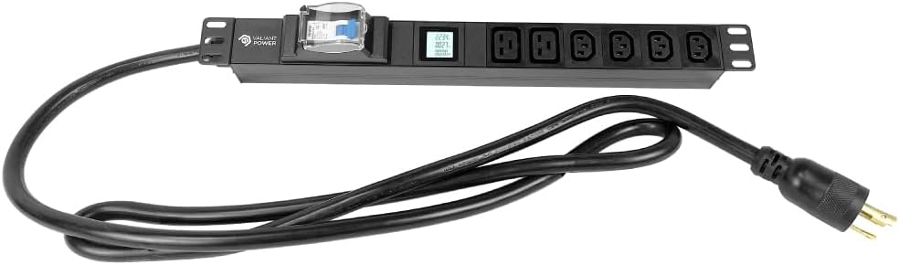 Rack Mount Power Strip - 240V 30A 2C19 & 4 C13 outlets PDU with Built-in Surge Protector, Volt & Amp Meter for Data Center - 19' Metal Housing, Ears & Fittings Included (2C19 4C13)