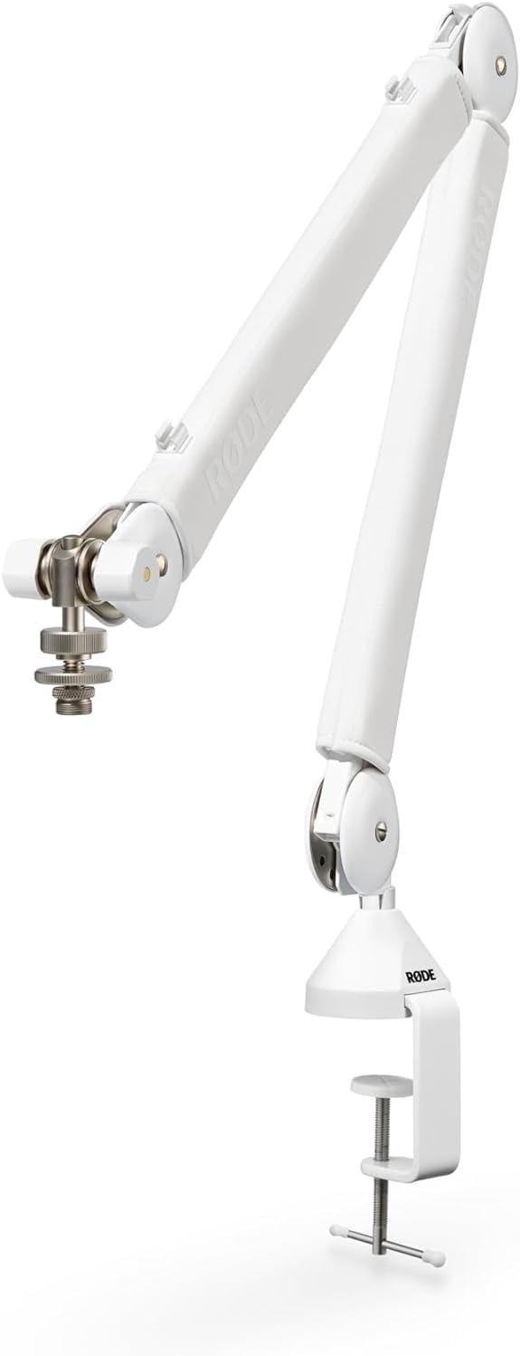 Rode RODECaster Pro 2 Complete Podcast Studio Kit - White, 4 PodMics, PSA1+ Boom Arms, StreamEye Cans50 Headphones, Color-Coded XLR Cables