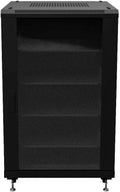 NavePoint 18U Network Cabinet - 19' AV Cabinet for Home, Studio, or Office IT Equipment Rack Enclosure, 28' Deep with Casters, Cooling Vents, Lockable Door & (4) 450mm Shelves - Assembled, Black