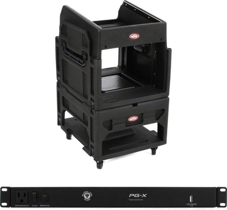 SKB 1SKB19-R1208 12U Top / 8U Bottom Gig Rig Mixer Rack Case and Power Conditioner