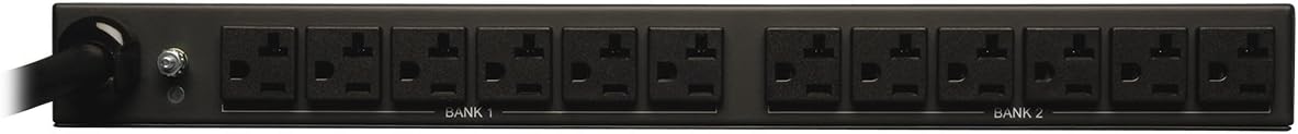 Tripp Lite Metered PDU, 30A, 12 Outlets (5-15/20R), 120V, L5-30P, 15 ft. Cord, 1U Rack-Mount Power (PDUMH30),Black