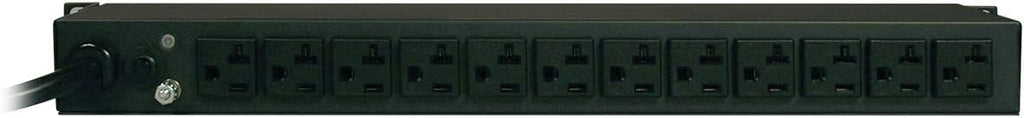 Tripp Lite Metered PDU, 20A, 12 Outlets (5-15/20R), 120V, L5-20P / 5-20P, 110-127V Input, 15 ft. Cord, 1U Rack-Mount Power, 2 Year Warranty (PDUMH20) Black