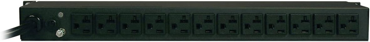 Tripp Lite Metered PDU, 20A, 12 Outlets (5-15/20R), 120V, L5-20P / 5-20P, 110-127V Input, 15 ft. Cord, 1U Rack-Mount Power, 2 Year Warranty (PDUMH20) Black