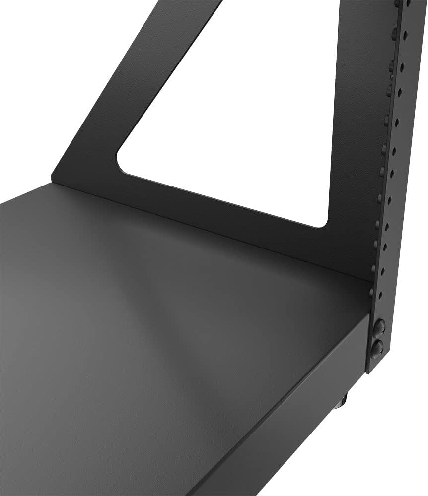 NavePoint 6U 2 Post Server Rack for 19 Inch Equipment, Freestanding Desktop Rack for AV, Networking, Data & IT Devices, Heavy Duty 2-Post Rack 6U 330lbs Weight Capacity, Black