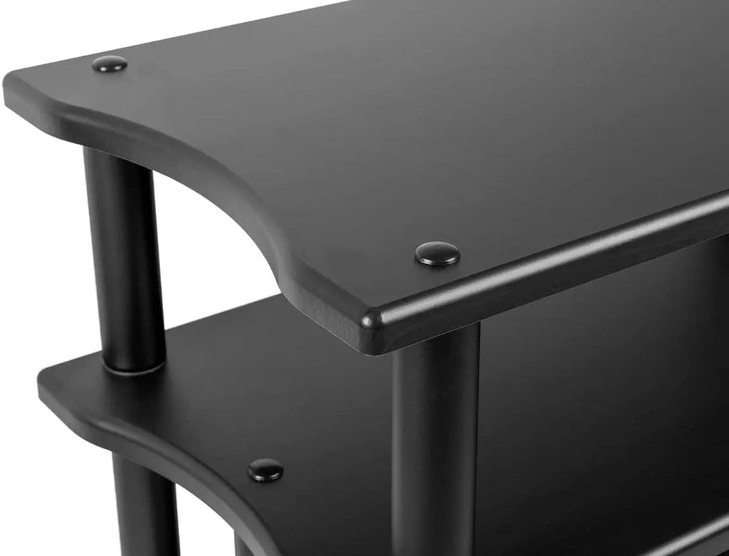 Monolith Heavy Duty Double-Wide 3-Tier AV Stand - 300 Lbs Weight Capacity Per Shelf, Organize and Display Your AV Components, Home Theater or Entertainment System, 47.2 Inches Wide, Black