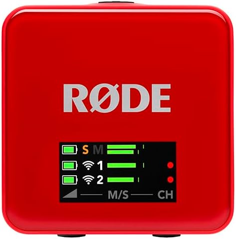 RØDE Wireless GO (Gen 3) – Compact Wireless Mic – Pristine Audio, 32-bit Float Recording, Automatic Level Control, for Phones, Cameras and Computers (Red)