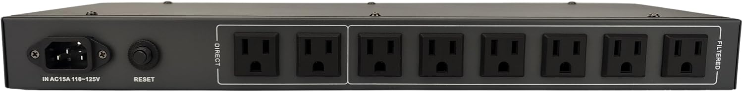 WAudio 1U Rackmount Power Conditioner - AC Noise Power Filter, Mains Purifier with Surge Protection (Silver)