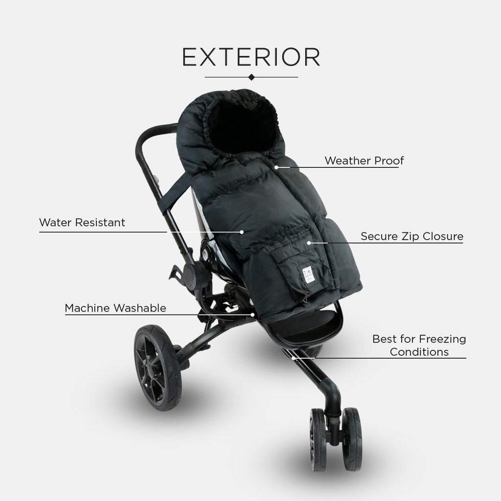 7AM Enfant Stroller Blanket 212 - Adjustable Baby Car Seat Zipped Blanket for Babies Winter, Unisex Multi Purpose Fleece Lined Warm Hooded Toddler Footmuff Water Repellent | (6M - 4T)