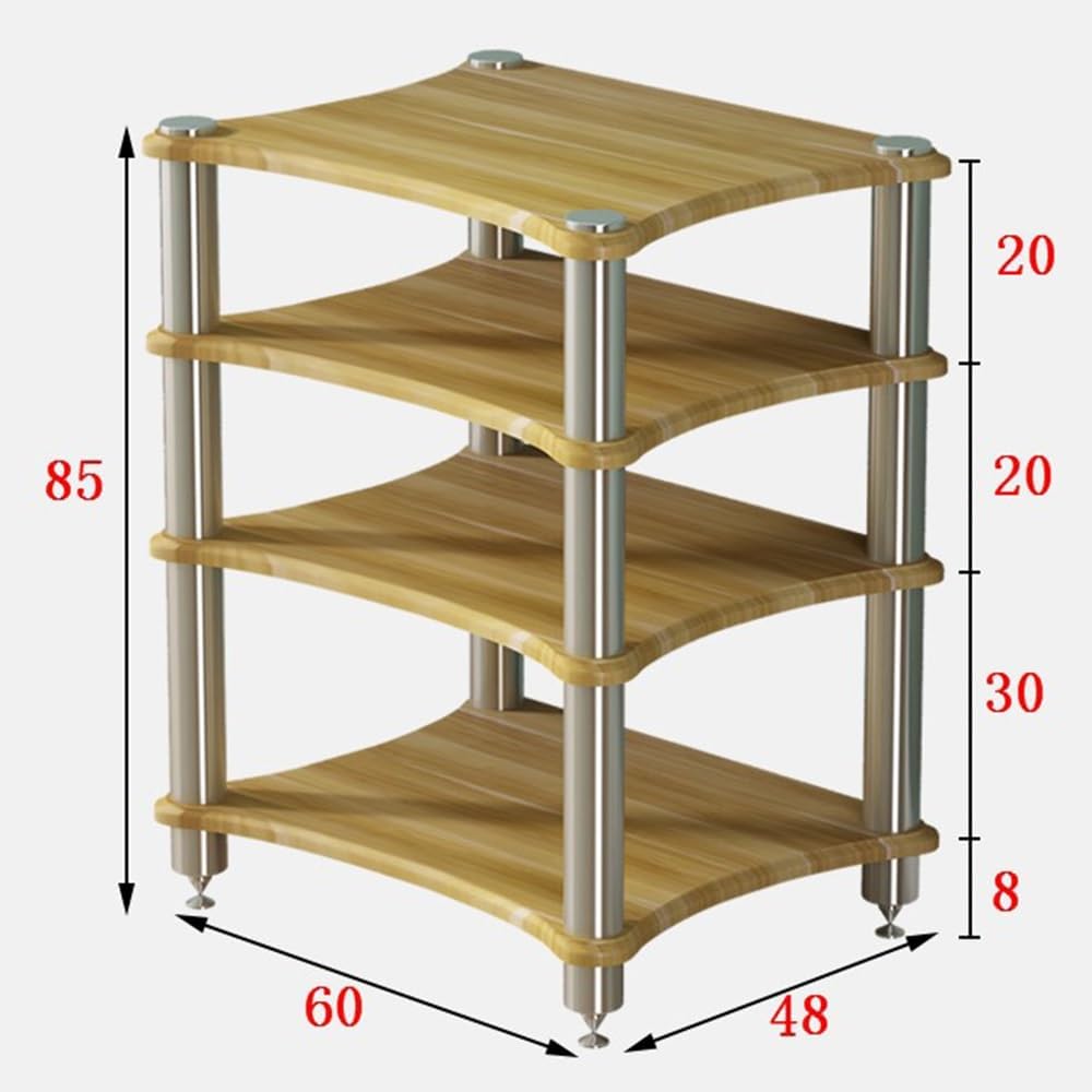 1 2 3 4 Tier AV Media Stand Component Cabinet Corner Shelf Wooden Stereo Cabinet Audio Rack Tower CD Player Stand for Home/Office/Audio Video/DJ/Theater ﻿ ﻿(White,4 Tier-60x50x80cm)