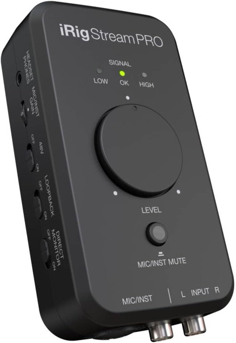 IK Multimedia iRig Stream Pro Streaming audio interface with in-line multi-input mixer, professional quality streaming, right in the palm of your hand.